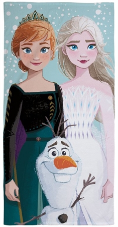 Badhandduk - Frozen 2 - Anna, Elsa och Olaf - 70x140cm - Härlig kvalitet 